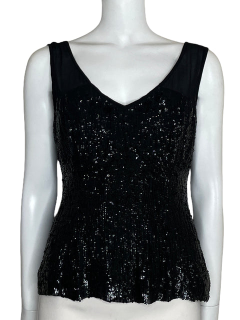 Top Basix II Lentejuelas Negro-Talla 8