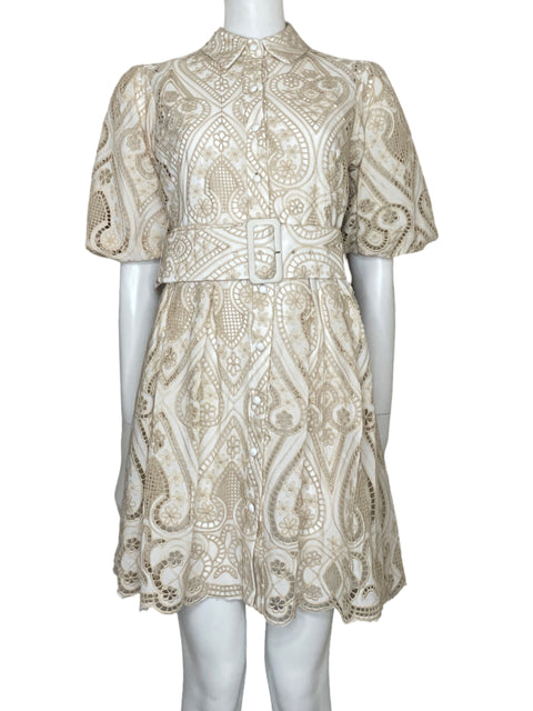 Vestido Alma En Pena Cocktail Encaje Blanco-Talla S