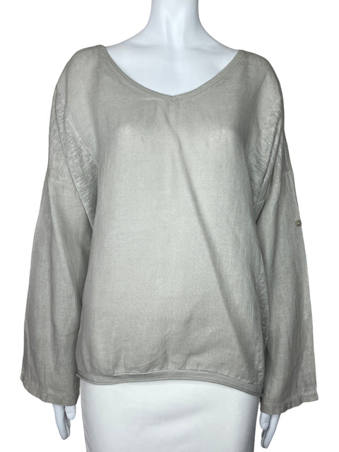 Blusa Kaktus Cuello V Mangas Gris-Talla L