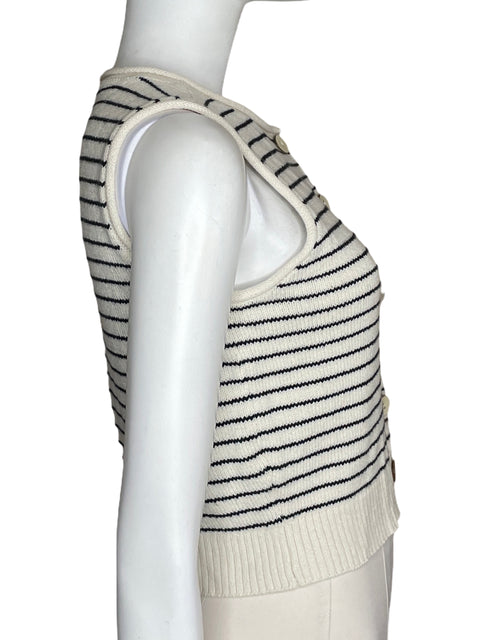 Knit Top The Workshop Rayas Blanco-Talla S