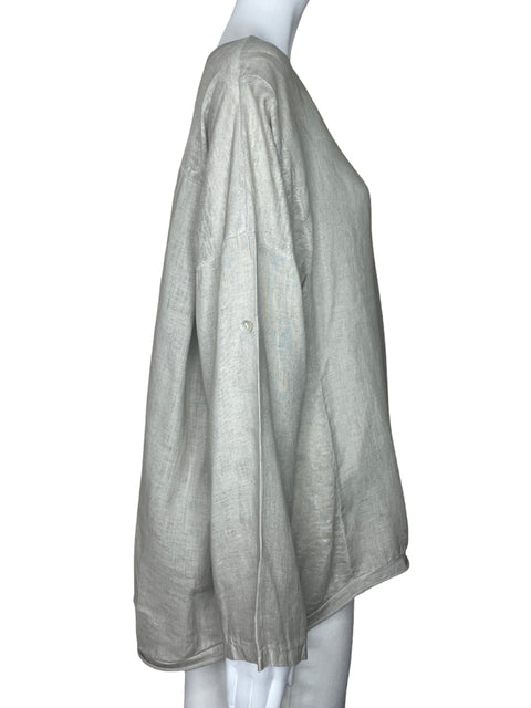 Blusa Kaktus Cuello V Mangas Gris-Talla L