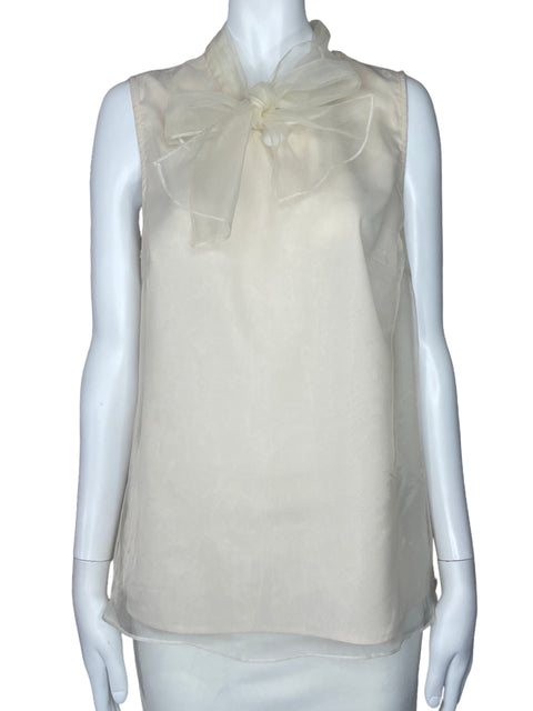 Blusa Miss Finch Sin Mangas Lazo Beige-Talla L