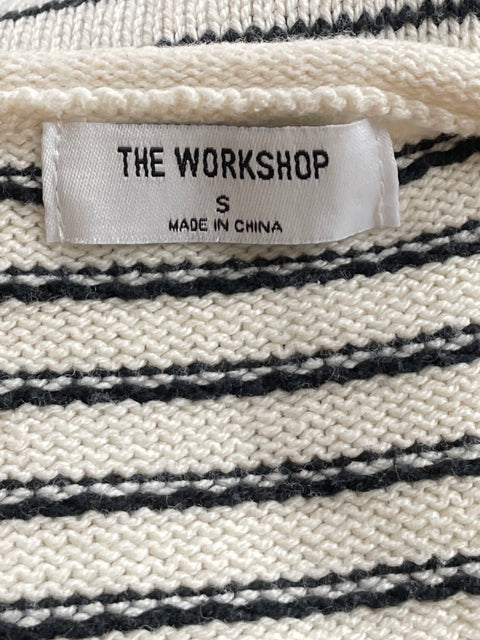 Knit Top The Workshop Rayas Blanco-Talla S