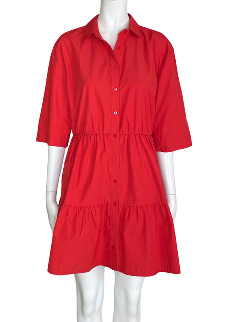 Vestido Stradivarius Camisero Rojo- Talla M