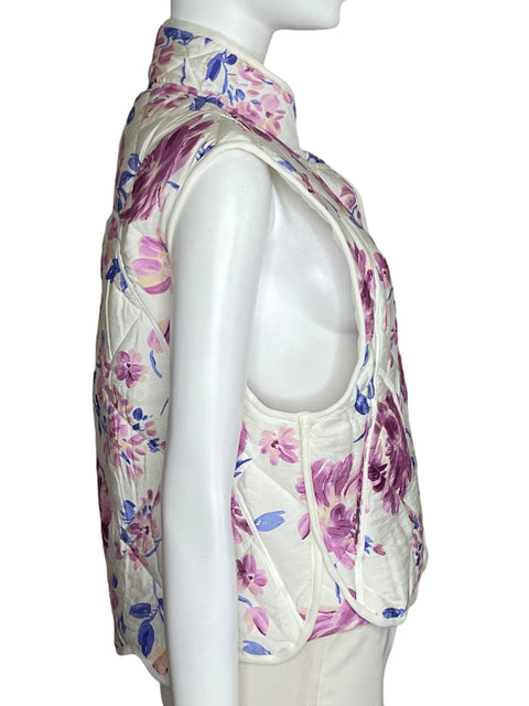 Chaleco Illa Illa Floral Acolchado Blanco-Talla M