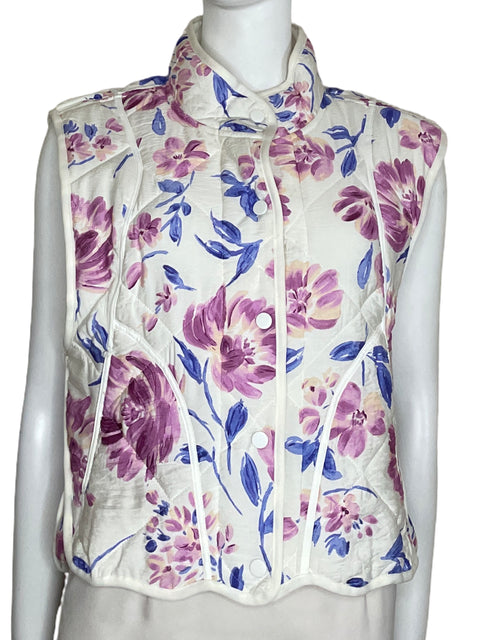 Chaleco Illa Illa Floral Acolchado Blanco-Talla M