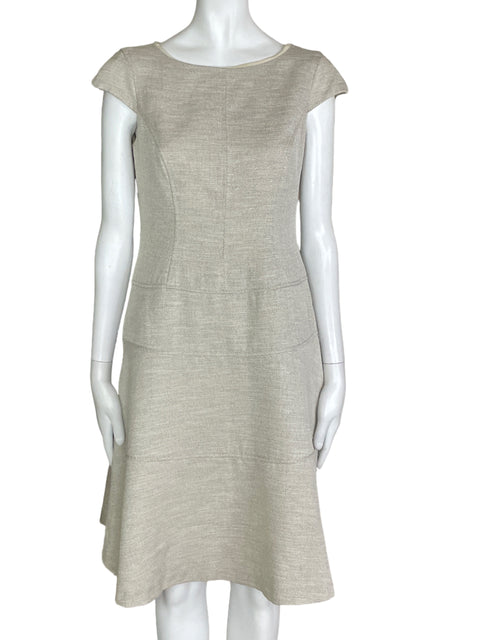 Vestido Anne Klein Manta Sucia Beige- Talla 2