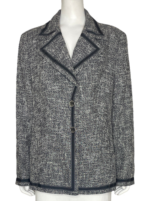 Blazer Escada Tweed Lineas Negro - Talla 46