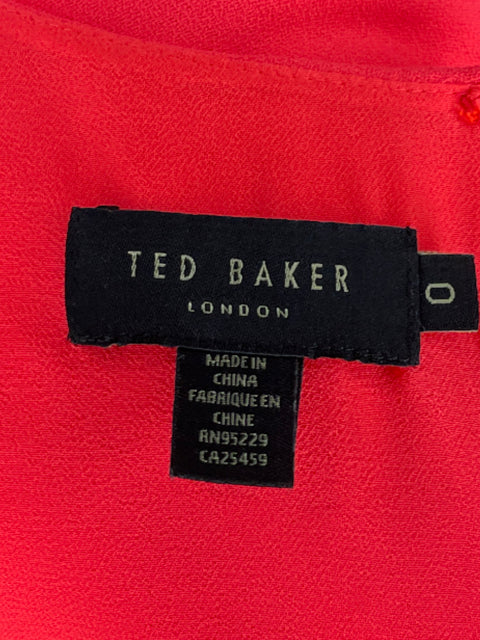 Blusa Ted Baker Casual Sin Mangas Naranja-Talla 0