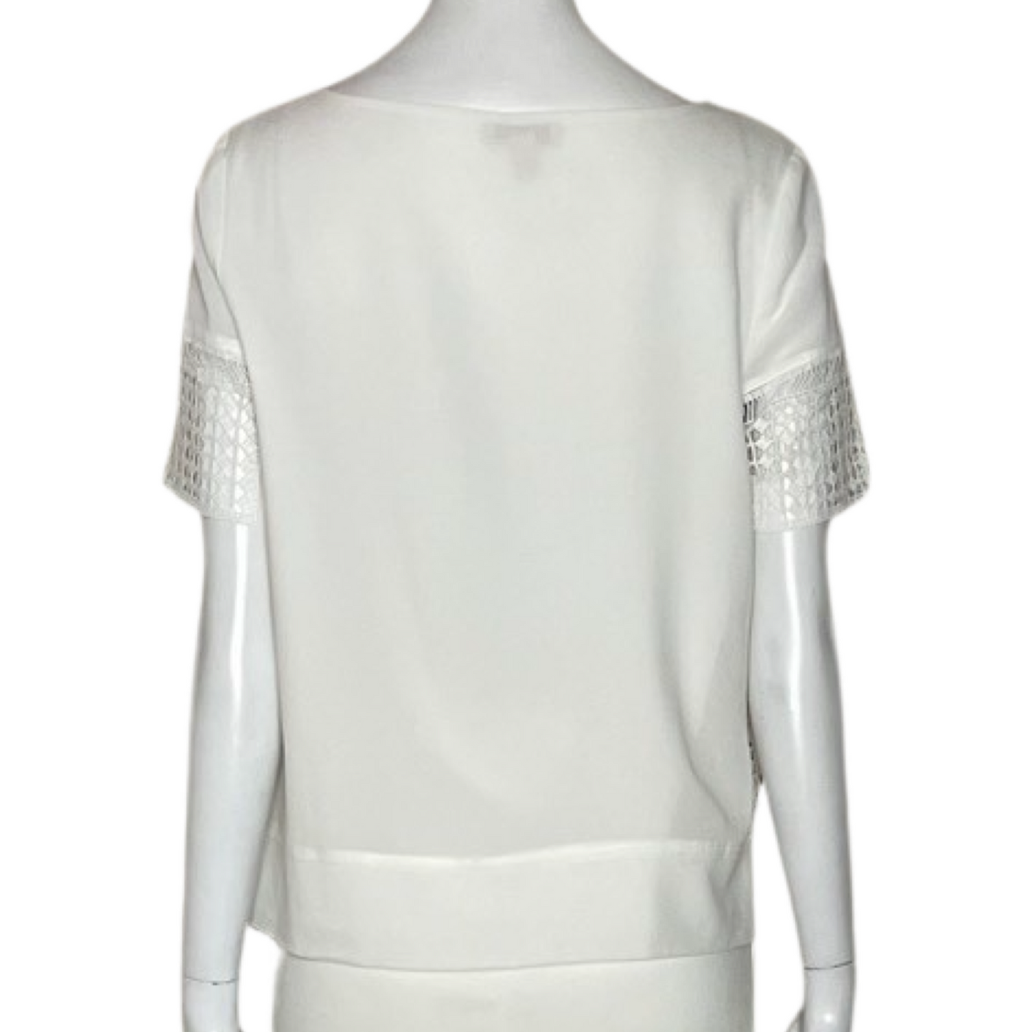 Blusa It'S Me Encajes Cuello Redondo Blanco-Talla M