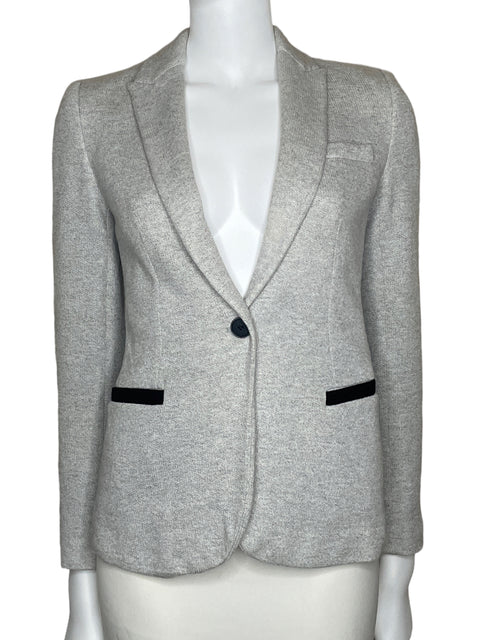Blazer Zara Casual Gris-Talla XS