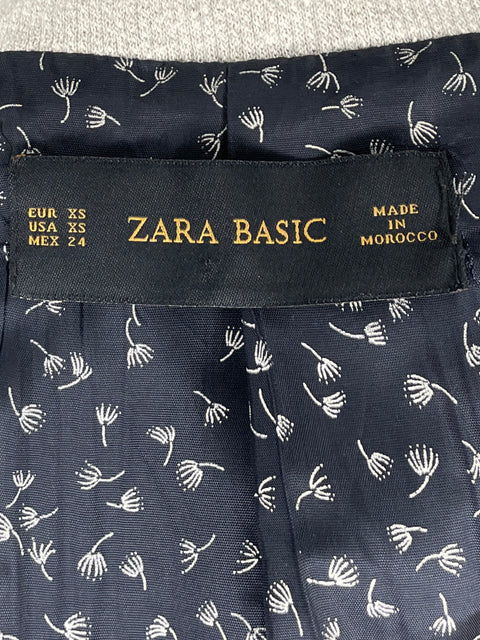 Blazer Zara Casual Gris-Talla XS