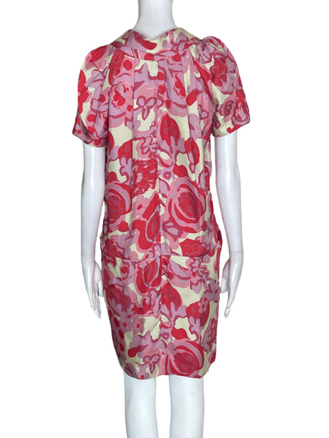 Vestido Balenciaga Floral Rojo - Talla S