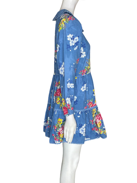 Vestido Love Shack Fancy Estampado Midi Azul - Talla S