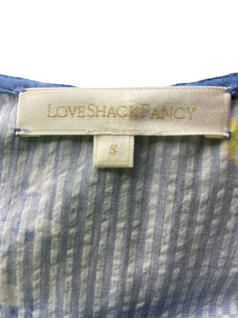 Vestido Love Shack Fancy Estampado Midi Azul - Talla S