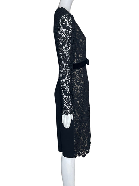 Vestido Erdem Tejido Troquelado Negro - Talla 8