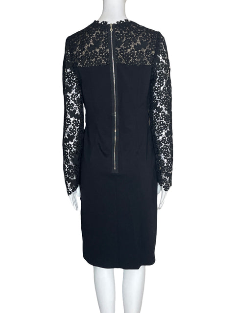 Vestido Erdem Tejido Troquelado Negro - Talla 8