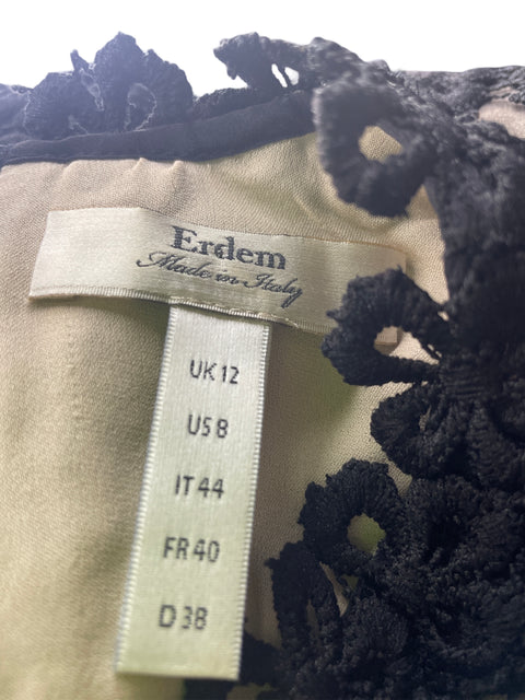 Vestido Erdem Tejido Troquelado Negro - Talla 8