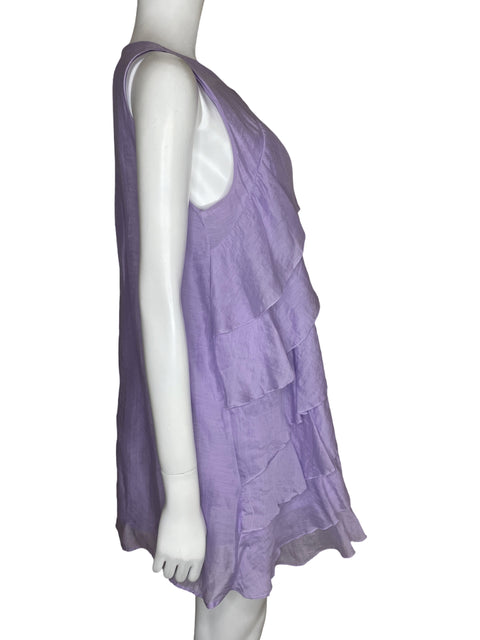 Vestido Zara Vuelos Sin Mangas Morado-Talla L