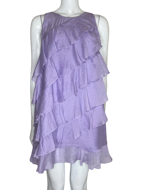 Vestido Zara Vuelos Sin Mangas Morado-Talla L