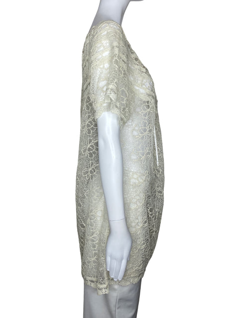 Blusa Gracia Lazo Transparente Blanco-Talla S