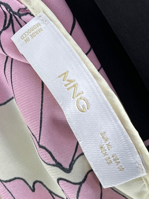 Vestido MNG Mangas Abullonadas Floral Rosada-Talla XL