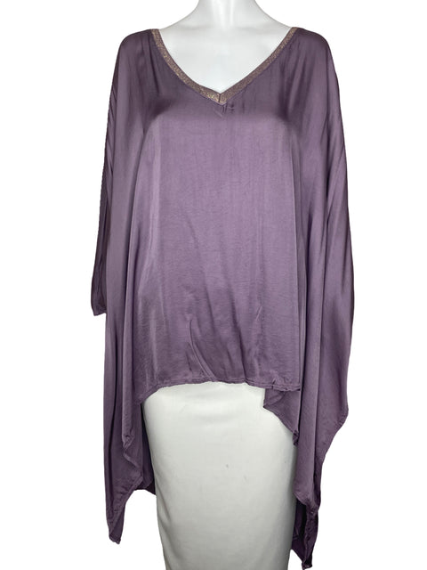 Blusa Made In Italy Cuello V Fluido Morado-Talla L