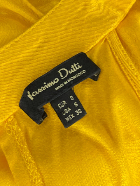 Blusa Massimo Dutti Halter Vuelos Amarillo-Talla S