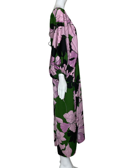 Vestido MNG Mangas Abullonadas Floral Rosada-Talla XL
