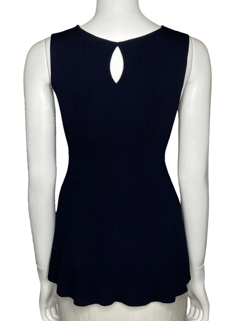 Blusa Massimo Dutti Sin Mangas Acanalada Azul-Talla S