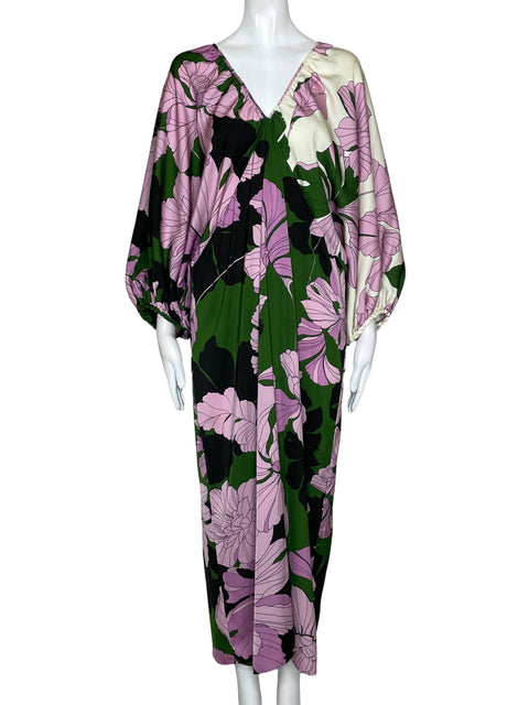 Vestido MNG Mangas Abullonadas Floral Rosada-Talla XL