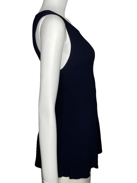 Blusa Massimo Dutti Sin Mangas Acanalada Azul-Talla S