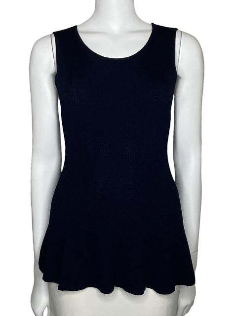 Blusa Massimo Dutti Sin Mangas Acanalada Azul-Talla S