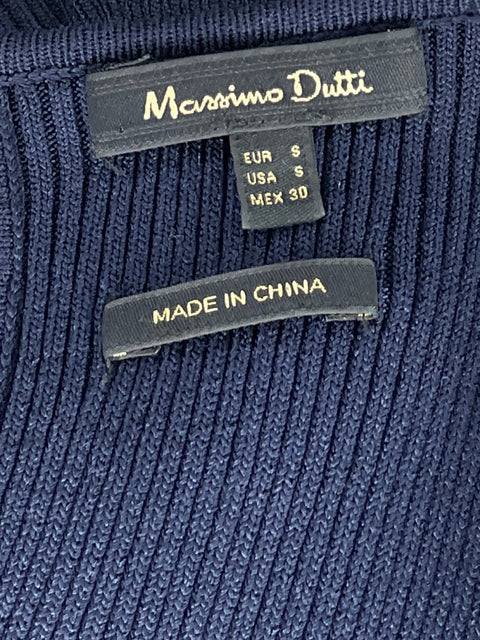 Blusa Massimo Dutti Sin Mangas Acanalada Azul-Talla S