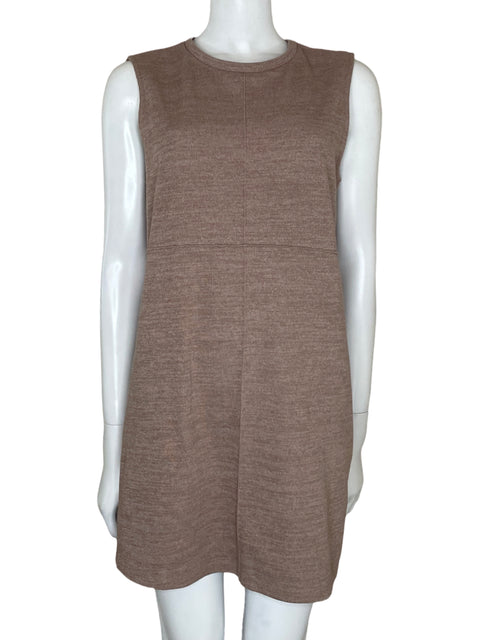 Vestido Zara Casual Sin Mangas Beige-Talla L