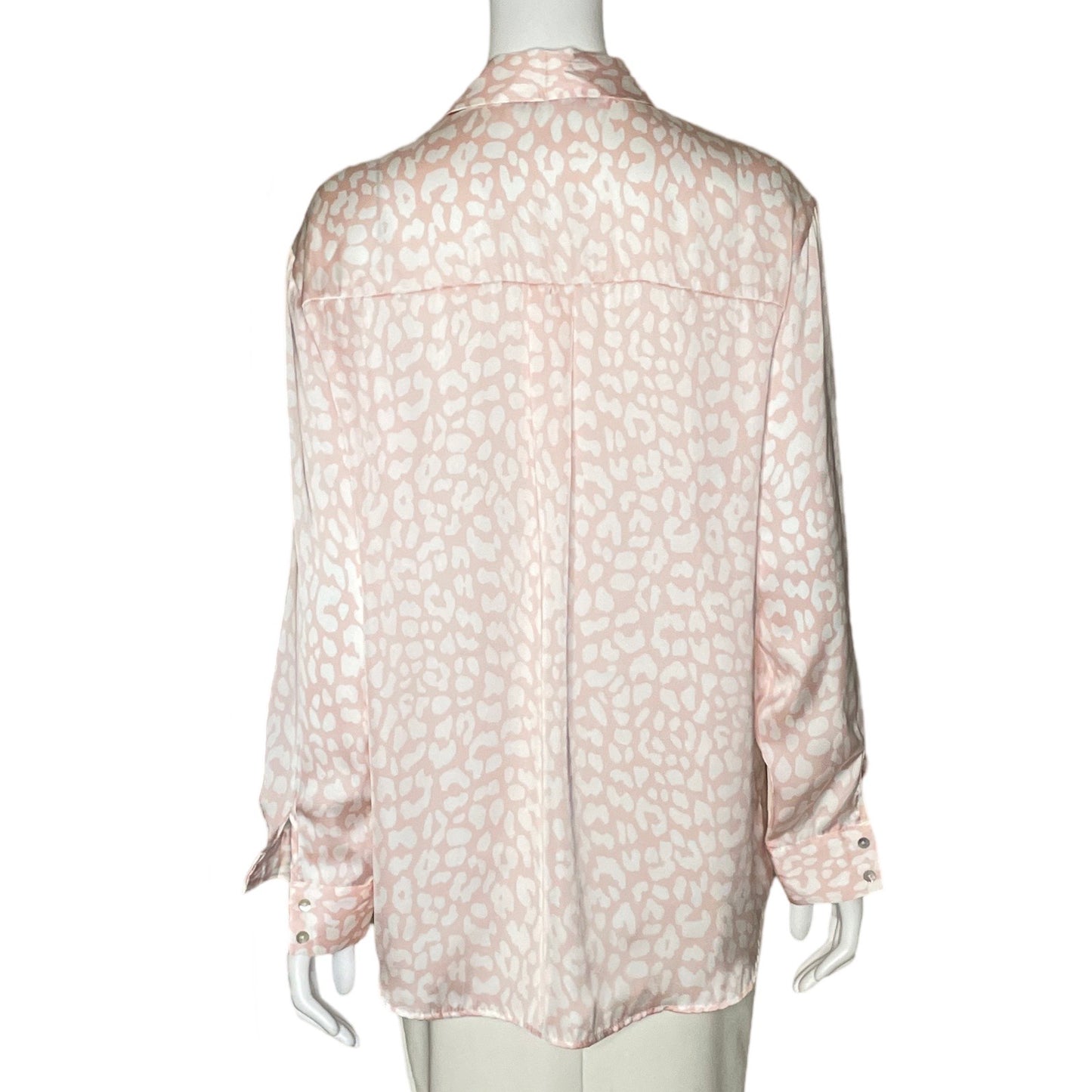 Blusa Zara Satinada Animal Print Rosado-Talla M