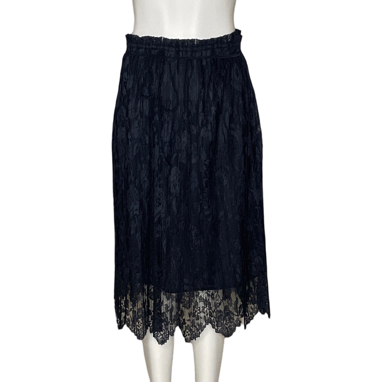 Faldas Zara Midi Encaje Azul-Talla S