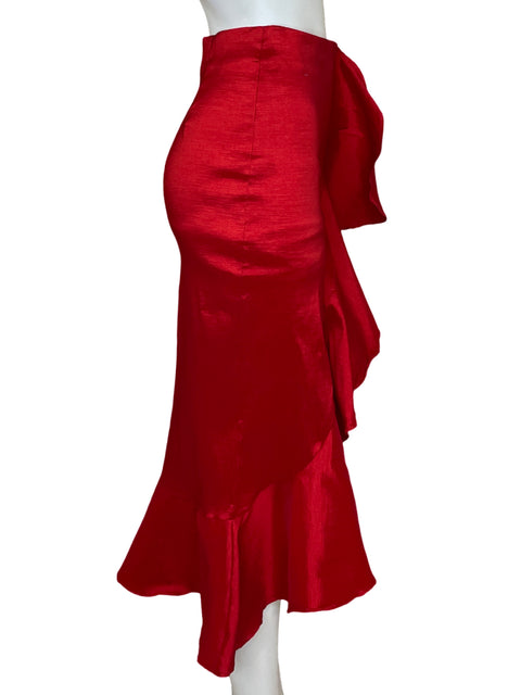 Falda Alpha & Omega Midi Vuelos Rojo-Talla M