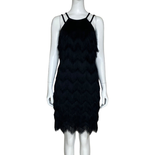 Vestido Guess Halter Flecos Negro-Talla S