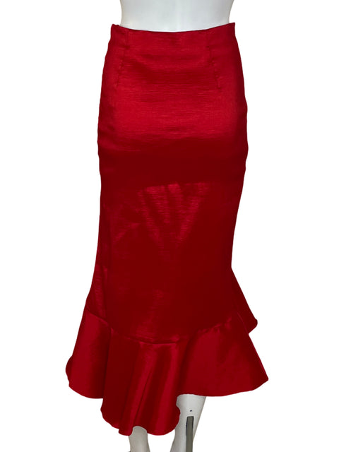 Falda Alpha & Omega Midi Vuelos Rojo-Talla M