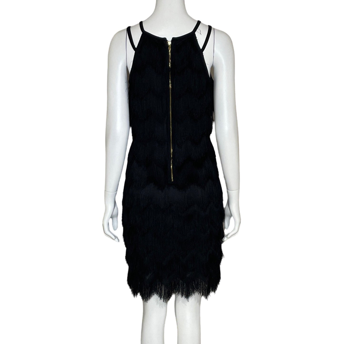 Vestido Guess Halter Flecos Negro-Talla S