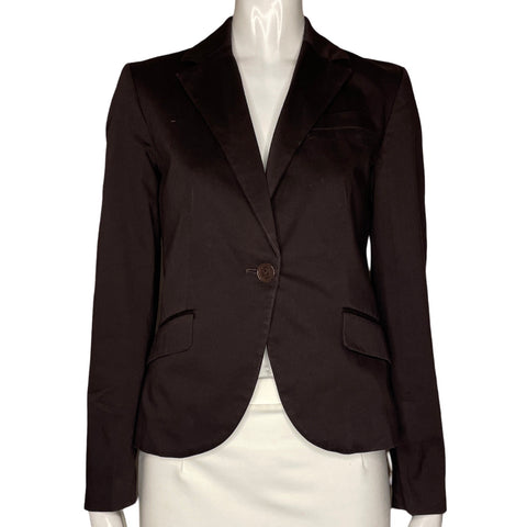 Blazer Zara Básico De Botón Marrón - Talla XS