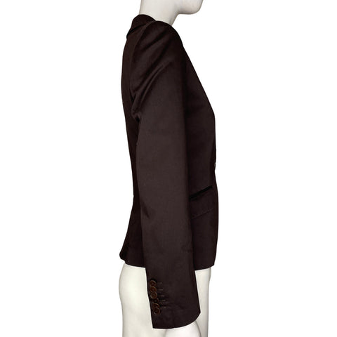 Blazer Zara Básico De Botón Marrón - Talla XS