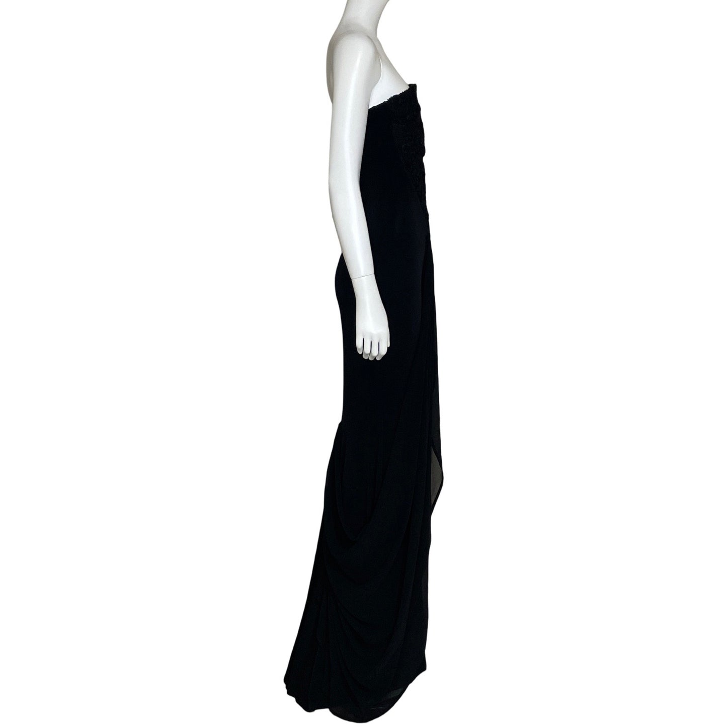 Vestido Kikiriki Strapless Encaje Negro-Talla S