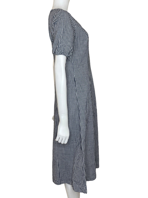 Vestido Liz Claiborne Midi Cuadros Azul-Talla 4