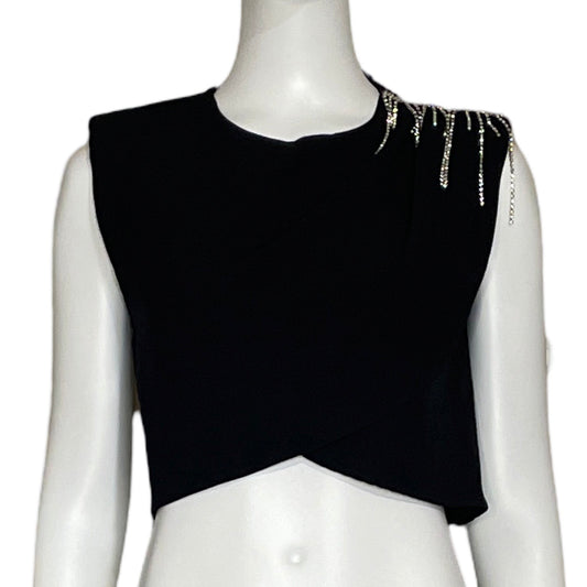 Top Zara Pedrerìa Negro-Talla XS