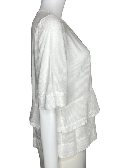 Blusa BCBG Vuelos Manga Corta Blanco-Talla M