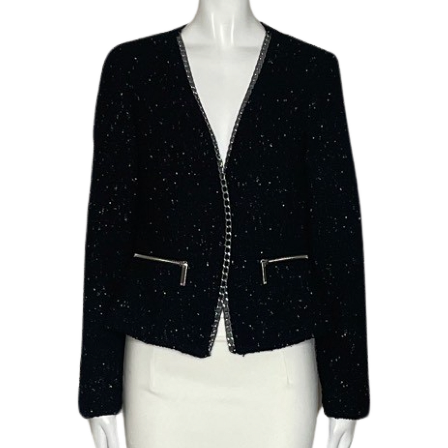 Cardigan Michael Kors Tweed Cremallera Cadena
Negro-Talla S