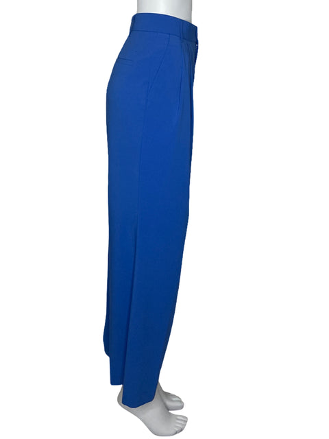 Pantalón Zara Palazzon Pinzas Azul-Talla S