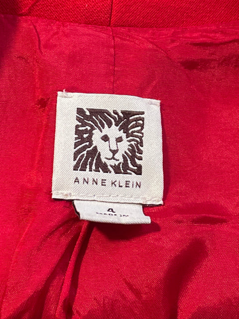 Blazer Anne Klein Manga Larga Rojo- Talla 4